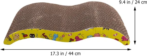 Vista 2 de TEHAUX Almohadilla de rascador para gatos, cartón corrugado para gatos, reversible, grande, ancho, cartón rascador para gatos de interior, tablero
