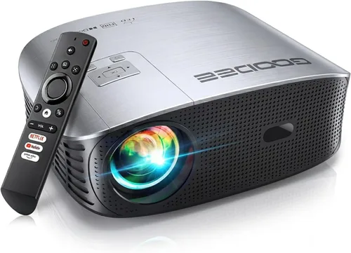 Vista 8 de GooDee Proyector inteligente 4K con WiFi 5G y Bluetooth, aplicaciones integradas, Dolby Audio, proyector exterior 800ANSI, proyector de cine en casa