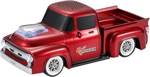 Vista 10 de Altavoz Bluetooth para camioneta vintage, modelo de camión retro con sonido HD, micrófono integrado, luces LED de fiesta, doble emparejamiento TWS