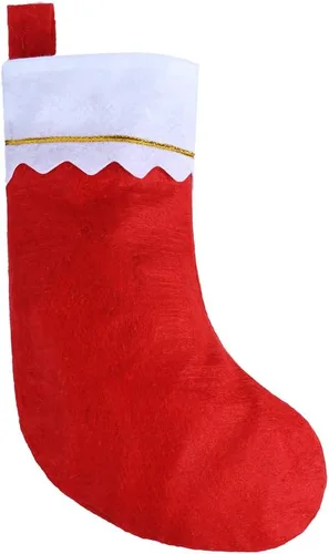 Vista 2 de CCINEE 12 medias de Navidad de fieltro rojo de 15 pulgadas para decoración de Navidad