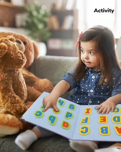 Vista 6 de CHEFAN Tablero de fieltro plegable para niños pequeños 22 x 13, tablero de franela independiente para niños, exhibición de narración para aulas