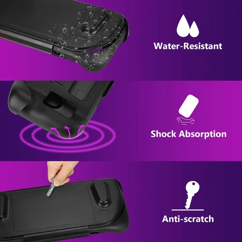 Vista 2 de Geekria Kickstand Protective Case Compatible with Steam Deck, TPU Cover Protector with Stand Base, Protective Cover Case Compatible with Valve Steam