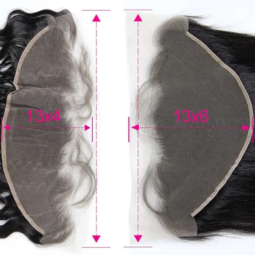 Vista 6 de Lemoda - Extensiones de cabello con cuerpo ondulado frontal 13x4, de encaje transparente HD, cierre frontal de encaje de cabello humano brasileño