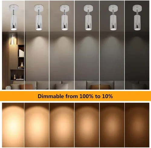 Vista 6 de Paquete de 2 focos de techo regulables, luces de techo para interiores, ajuste de ángulo interior, lámpara de pared moderna para sala de estar