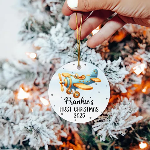 Vista 5 de Adorno de Navidad para bebé de avión, adorno personalizado para bebé niña niño Navidad 2026, regalo para papá recién nacido, mamá recién nacida