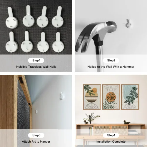 Vista 7 de FWIEXA Juego de Arte de Lienzo Bohemio Enmarcado para Pared, Cuadros Botánicos Verde Salvia Decoración de Pared, Impresiones de Arte de Plantas