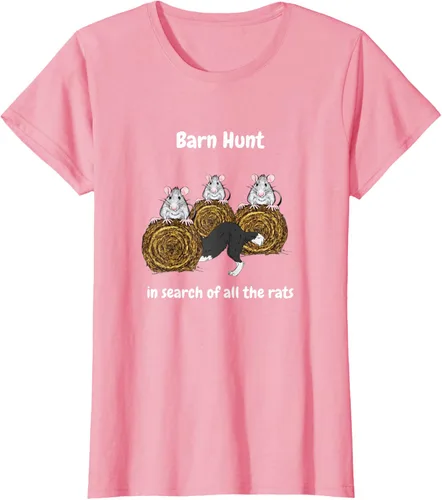 Vista 9 de Funny Barn Hunt - En busca de las ratas con Border Collie Camiseta, Negro