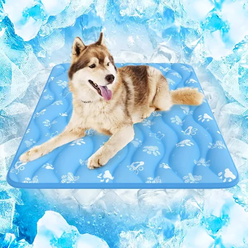 Vista 9 de Rywell Alfombrilla refrescante para perros de 44 x 32 pulgadas con humedad Gris