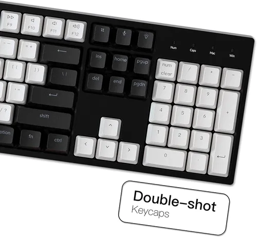 Vista 2 de Keychron C2 - Teclado mecánico de juegos con cable de 104 teclas para Mac con interruptor rojo Gateron G Pro retroiluminación LED blanca teclas ABS