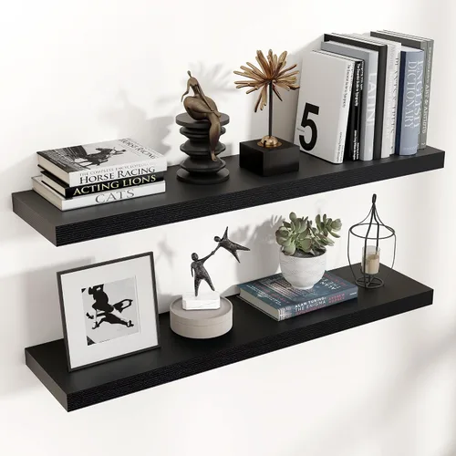 Vista 34 de Estantes flotantes cuadrados para pared de 8 pulgadas de ancho x 8 pulgadas de profundidad x 1.2 pulgadas de alto, pequeños estantes de pared