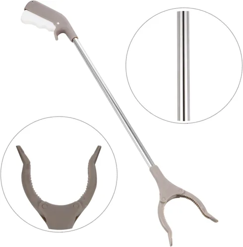 Vista 3 de Baluue Abrazadera de basura, pinza de basura larga, accesorios sanitarios, herramienta de alcance, 1 ud