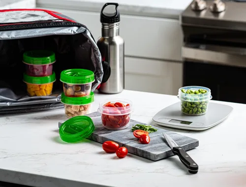 Vista 2 de ELEGANT DISPOSABLES Recipientes con tapa giratoria, tapas verdes (4 onzas, 20 unidades)