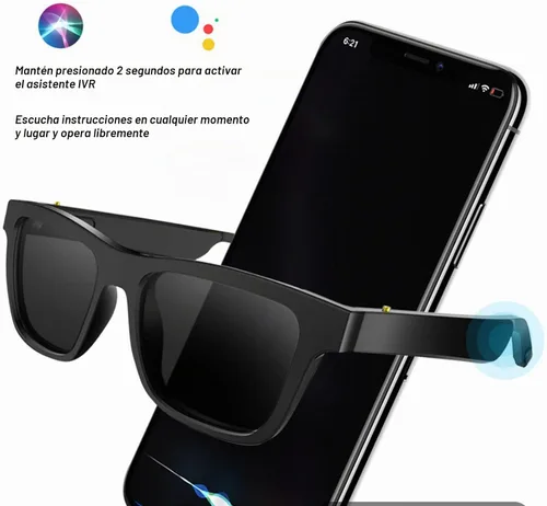 Vista 4 de Fydun Gafas de sol inteligentes que llaman las manos que filtran el deslumbramiento gafas de música para viajar