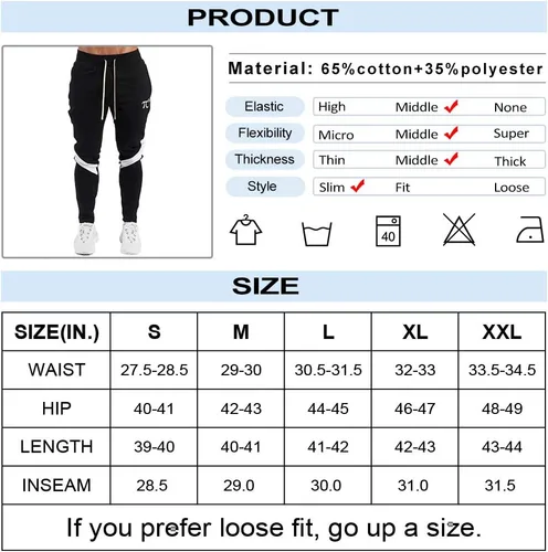 Vista 5 de PIDOGYM Pantalones deportivos ajustados para hombre, con bolsillos con cremallera