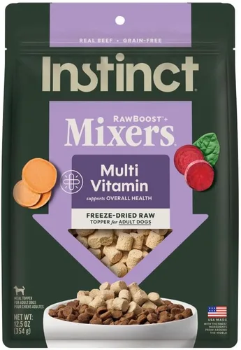 Vista 15 de Instinct Raw Boost Mixers, Topper de comida para perro liofilizada, receta sin granos - Carne natural 100%, bolsa de 6 oz