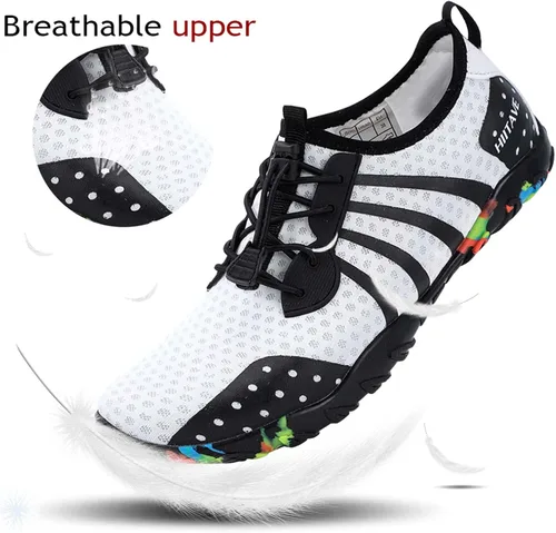 Vista 3 de Zapatillas para el agua hiitave para hombre y mujer, de secado rápido, zapatillas tipo calcetín estilo barefoot, para surf, caminar por el río