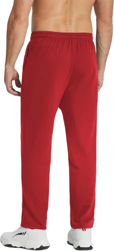 Vista 2 de COOFANDY Pantalones deportivos de algodón para hombre, pantalones de descanso con parte inferior abierta, pantalones ligeros casuales con bolsillos