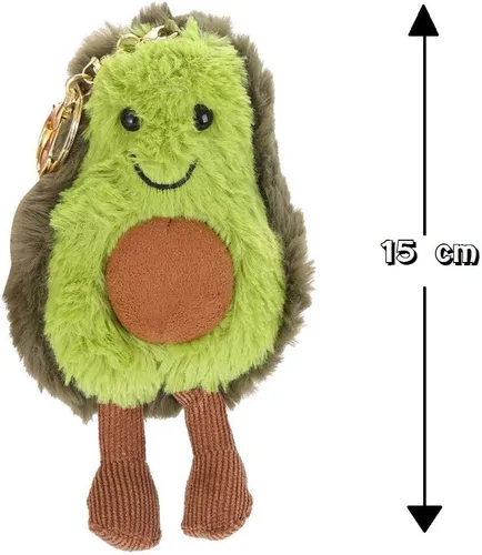 Vista 2 de Bonito llavero de peluche de aguacate llavero de cosas de 6 pulgadas