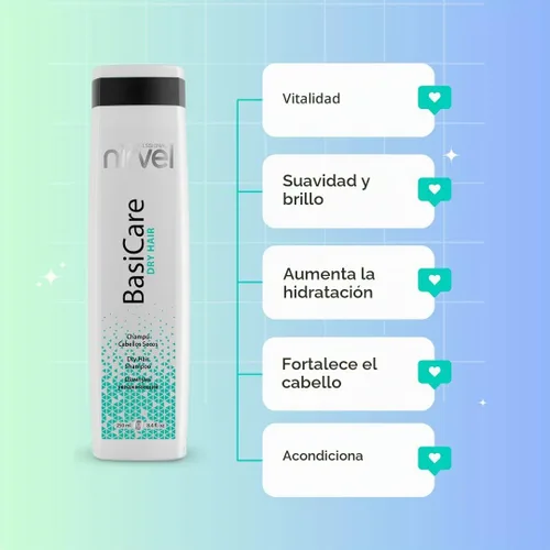 Vista 2 de Nirvel Champú para cabello seco BasiCare