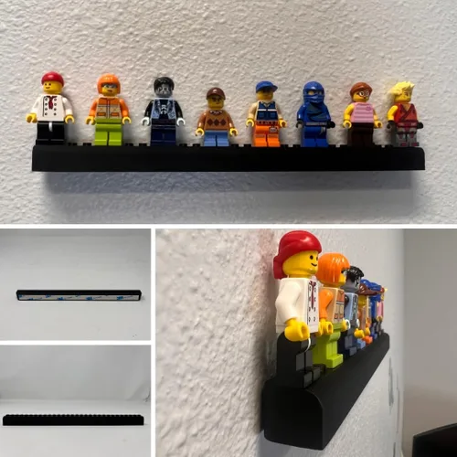 Vista 4 de Collectibles - Tira adhesiva de montaje compatible con minifiguras Lego Muestra figuras en paredes o en la mayoría de superficies Fabricado