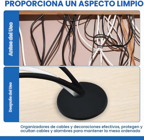 Vista 4 de SDTC Tech Paquete de 3 organizadores de cables de plástico negro con ojales de 1 pulgada para escritorio