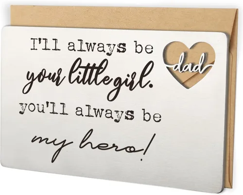 Vista 8 de YODOCAMP Tarjeta de billetera con texto en inglés "Thank You Dad", tarjeta de cartera grabada para mi papá de hija e hijo, cumpleaños, día