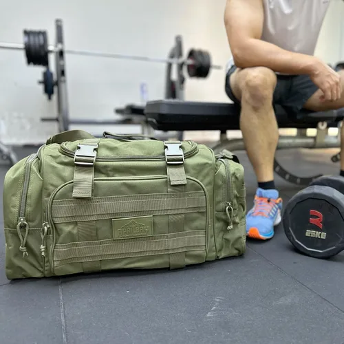 Vista 3 de APRILBAY AB Tactical Series Duffle Bag Gym Travel Senderismo y Trekking Bolsa de deportes Bolsa de caza y pesca, Verde oscuro, Bolsa de lona