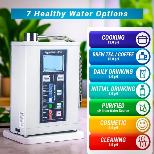 Vista 4 de Aqua Ionizer Deluxe 7.0 Ionizador de agua Sistema de filtración de agua alcalina Produce pH 4.5-11.0 ORP de hasta -800 mV 4000 litros por