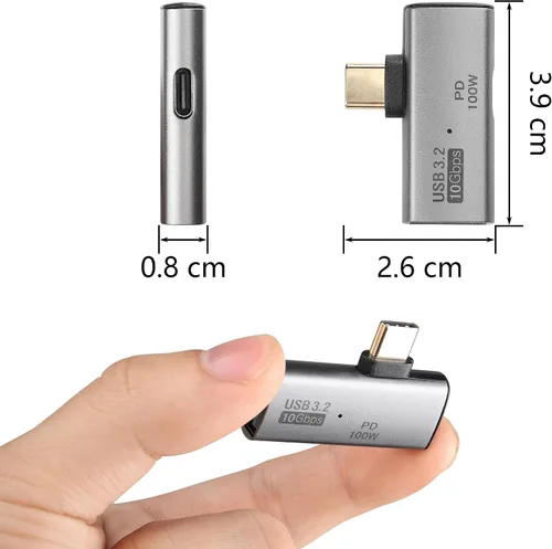 Vista 6 de SinLoon USB C a USB 3.2 10Gbps Tipo C a USB A Adaptador OTG hembra y adaptador de fuente de alimentación PD de 100W para el teléfono de la tableta