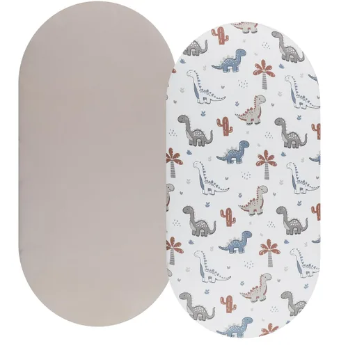 Vista 14 de Juego de sábanas de moisés, paquete de 2 sábanas bajeras ajustadas, elásticas ultra suaves, para colchón de cuna rectangular ovalada de reloj