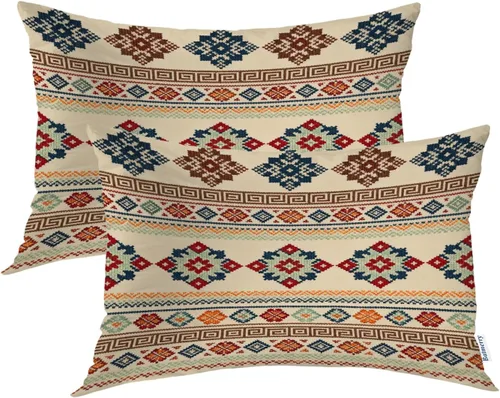 Vista 33 de Batmerry Fundas de almohada de bosque de arce otoñal, casas de sillas de madera, hojas amarillas, fundas de almohada decorativas, impresión digital