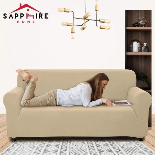 Vista 5 de Sapphire Home - Juego de 2 fundas para sofá, sofá de 2 plazas, ajuste elástico, sin arrugas, funda protectora para muebles para 3/2 cojines