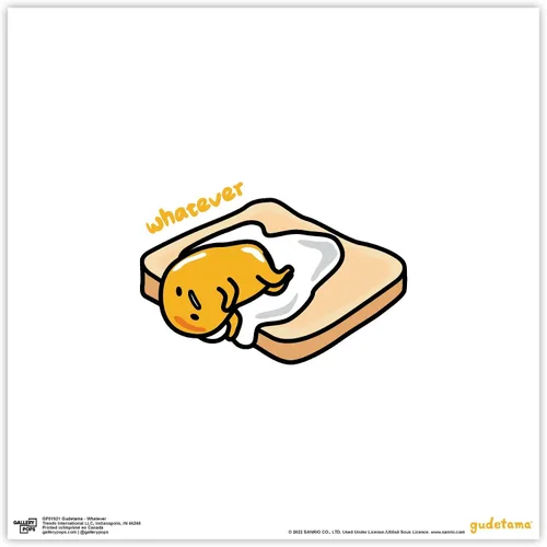 Vista 10 de Trends International Gallery Pops Gudetama - Póster de pared Whatever Wall Art, 12 x 12 pulgadas, versión enmarcada en negro Versión con marco negro