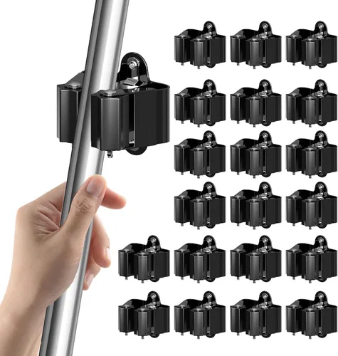 Vista 6 de 3-H - Soporte de pared para escobas, 8 unidades, clips organizadores de escoba y trapeador de acero inoxidable resistente, soportes de montaje