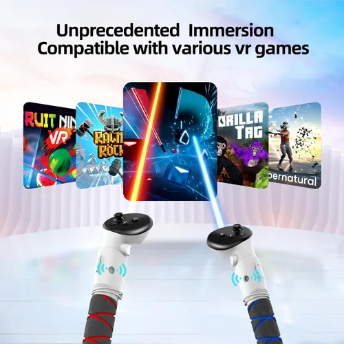 Vista 2 de AMVR Handle Attachments and Controller Straps Compatible with MetaOculus Quest 3 Controller Accessories(Not for Charging Dock)