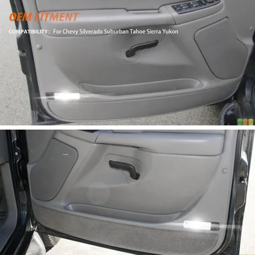 Vista 6 de ADIIL Lámpara de cortesía para panel de puerta interior ahumado para Chevy GMC C/K Silverado Sierra 1500 2500 3500 Pickup Suburban Tahoe Avalanche