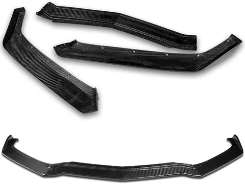 Vista 4 de EPARTS - Juego de 3 piezas de fibra de carbono estilo 5VM para parachoques delantero, divisor de labios, protección compatible con Chevrolet