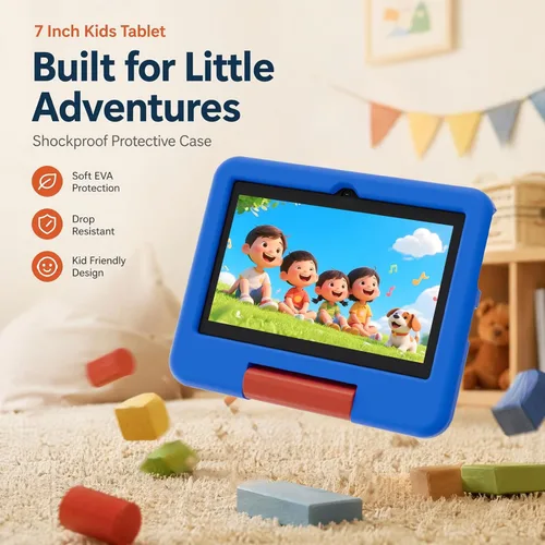 Vista 3 de Tableta Android Q8K de 7 pulgadas Azul