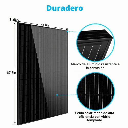 Vista 3 de SUNGOLDPOWER UL61730 Panel solar de 415 W, 6 unidades, monocristal, célula de clase A, negro, alta eficiencia, VMP 31.1V/PC, para sistema solar