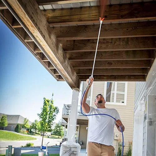 Vista 5 de Pistola de pulverización de pintura sin aire con protector de boquilla para pulverizador de bomba 3600PSI Pistola de pulverización de alta presión