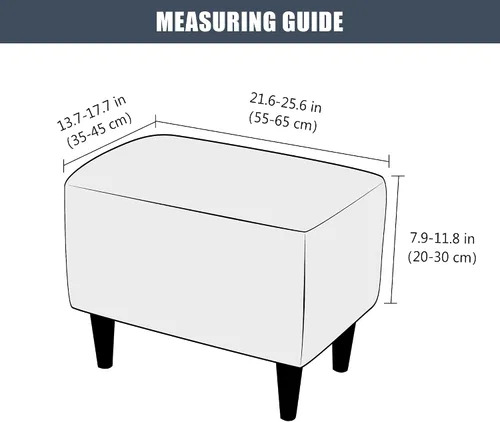 Vista 6 de CONRUSER Fundas elásticas para otomanas, fundas otomanas de terciopelo suave, fundas rectangulares pequeñas para taburete de almacenamiento, funda