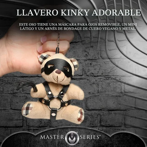 Vista 3 de Master Series Llavero de oso de peluche Beige