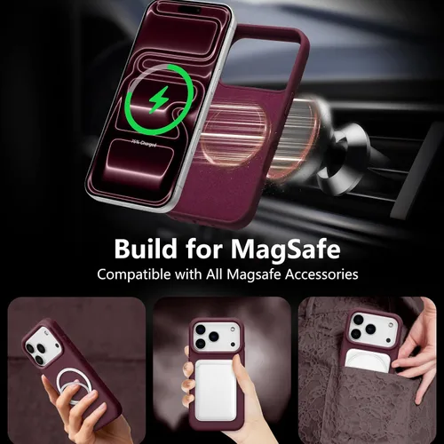 Vista 559 de Funda magnética de silicona para iPhone 13 Pro, color blanco antiguo [Compatible con Magsafe] [Forro de microfibra suave antiarañazos], funda