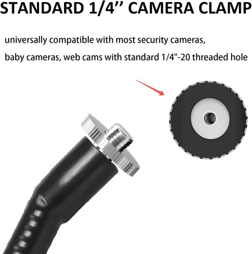 Vista 5 de Soporte de abrazadera para cámara Arlo Pro 5S/Pro 4/Pro 3/Pro 2/Essential/eufy/AOSU/Reolink y más cámara de tornillo de 1/4 pulgadas