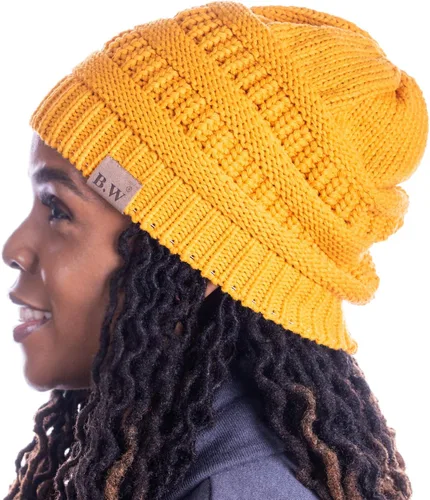 Vista 8 de Beautifully Warm - Gorro de invierno para cabello rizado con forro de satén para mujer borgoña (002-Burgundy)
