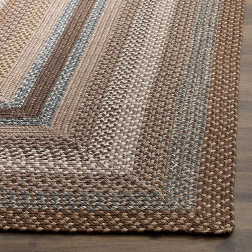 Vista 5 de Safavieh Braided Collection BRD313A tapete de lana hecho a mano color café, Algodón 2-Marrón (Brown/Multi)