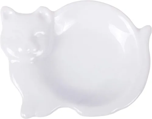 Vista 5 de HIC Kitchen Soporte para bolsitas de té, porcelana fina, diseño de hojas, juego de 2