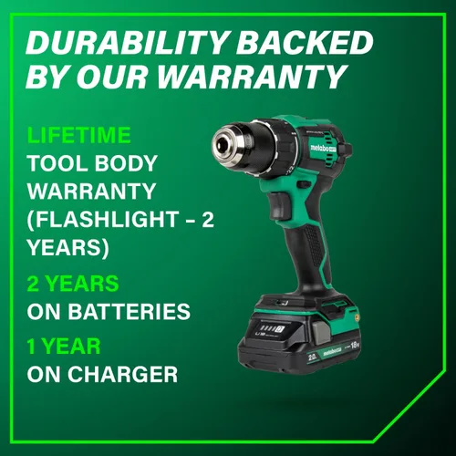 Vista 14 de Metabo HPT Taladro Percutor Inalámbrico MultiVolt™ de 18V, Destornillador de Impacto, Sierra Recíproca, y Linterna Kit Combinado de 4 Piezas