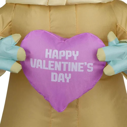 Vista 3 de National Tree Company Yoda inflable de San Valentín, funciona con pilas, colección del día de San Valentín, 20 pulgadas