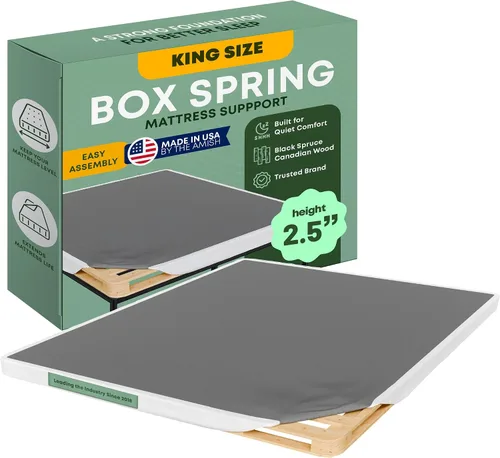 Vista 10 de Greaton, 10” Twin Box Spring Only for Twin Size Bed – Amish-Made in The USA – Solid Wood Mattress Foundation with Stable & Quiet Support